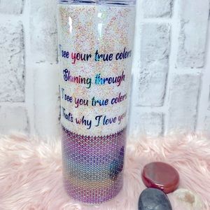 Rainbow “True Colors” double walled stainless steel tumbler